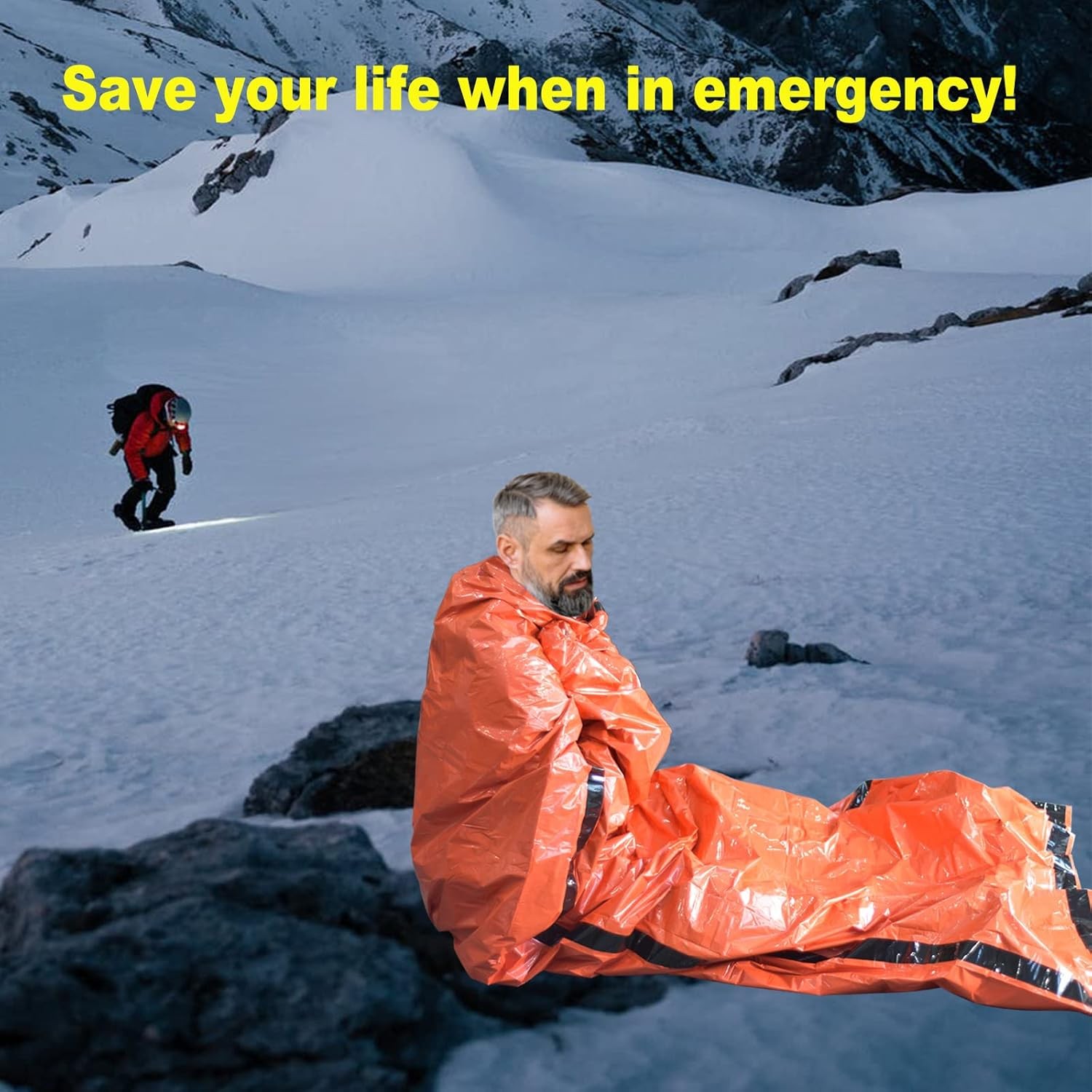 4 Pack Emergency Bag Survival Bivvy Sack with Whistles, Lightweight Portable Eme