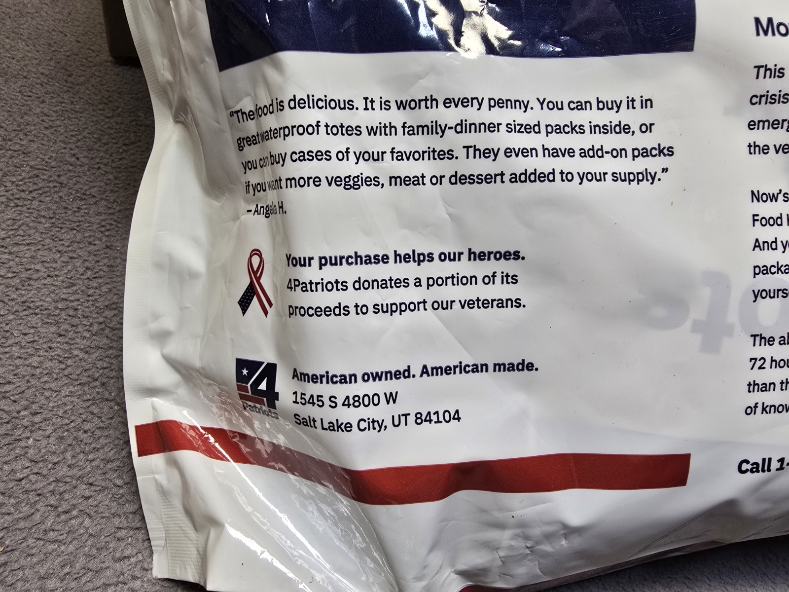 4PATRIOTS 72 Hour Survival Food Kit Lot Of 3 Packages Backpacking Camping