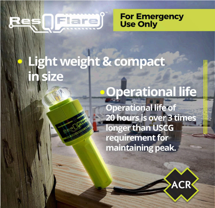 ResQFlare Electronic Distress E-Flare and Flag, USCG Approved Replacement