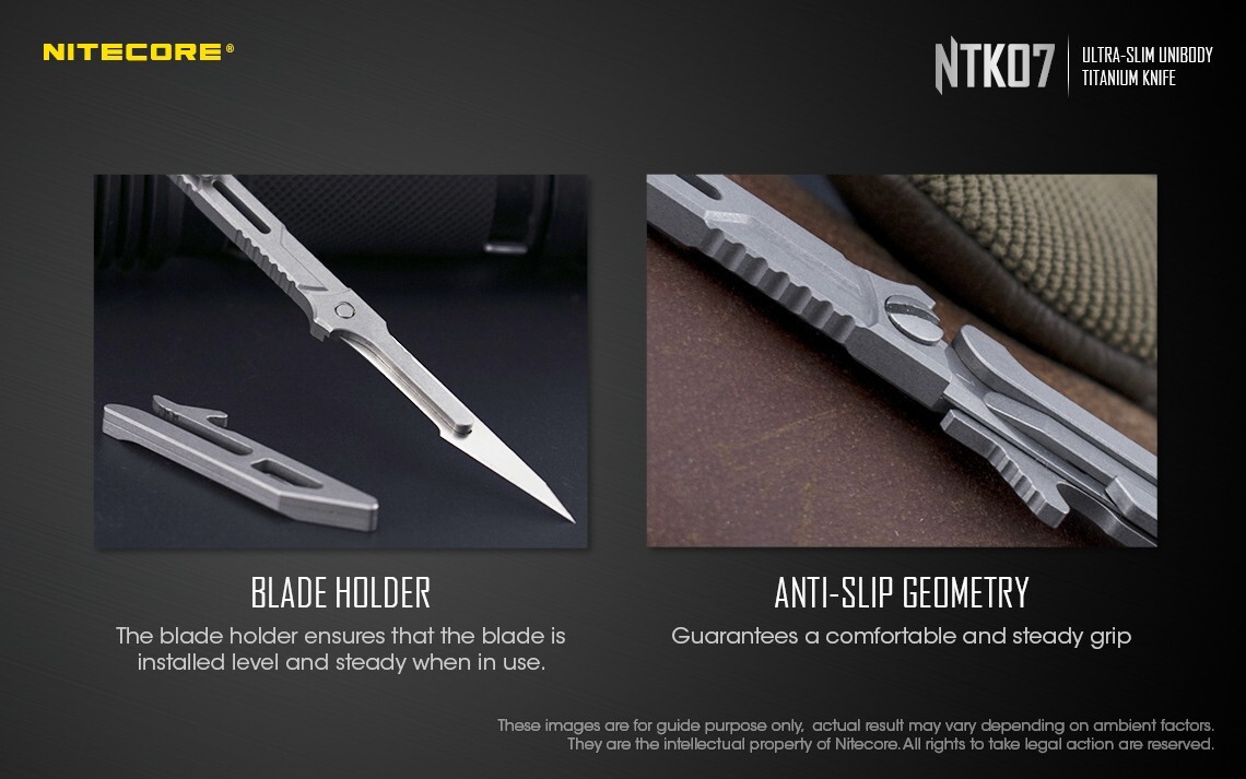 Nitecore NTK07 Titanium Knife – EDC Everyday Carry Knife with Replaceable Blade