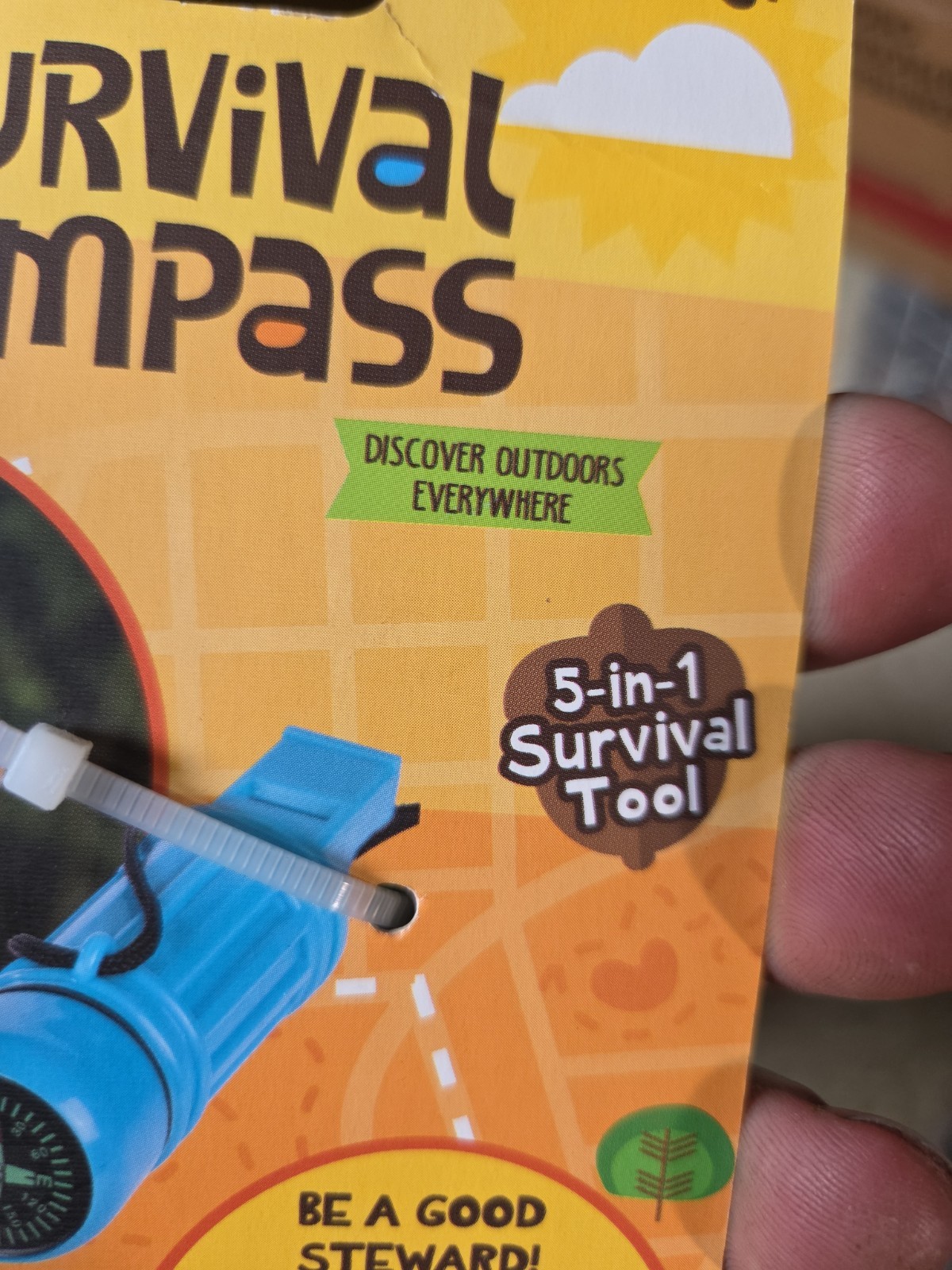 Survival Compass Match Safe Whistle Signal Mirror Flint Waterproof Storage