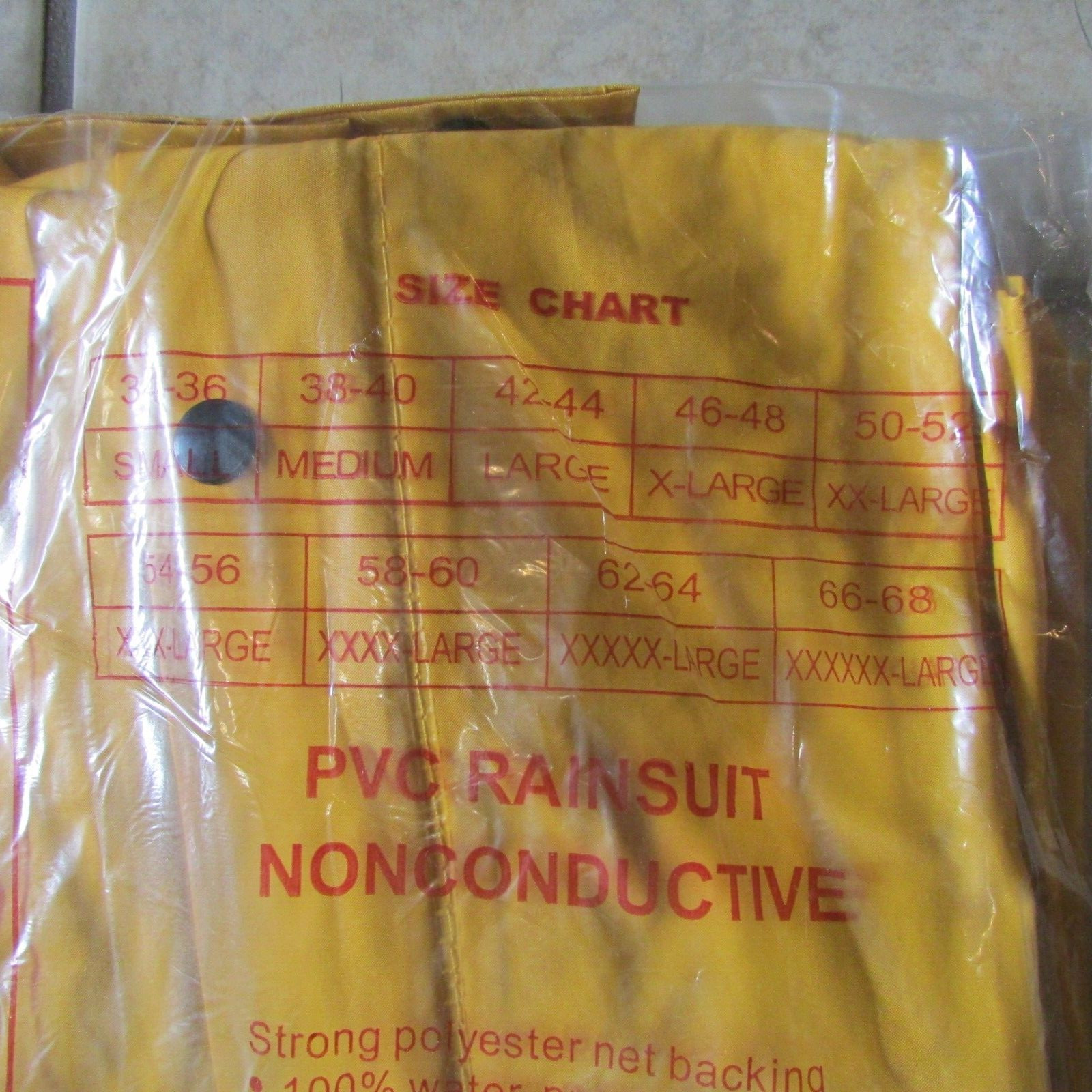 DuraWear PVC Rainsuit/Gear Nonconductive -Yellow -4XL – Jacket,Pants,Hood (B 26)