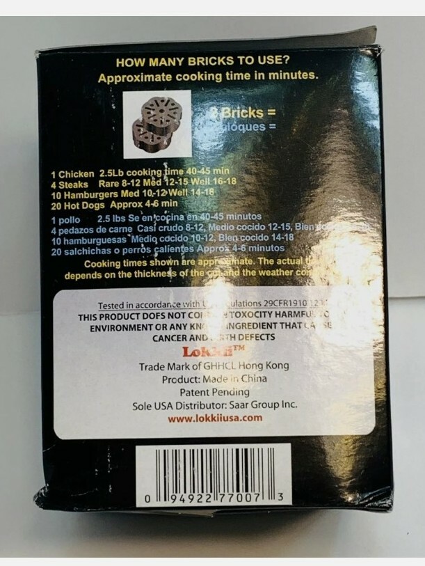 LOKKII BBQ BRIQUETTES READY TO LITE CAMPFIRES OR GRILLS Box Contains 2 Briquett