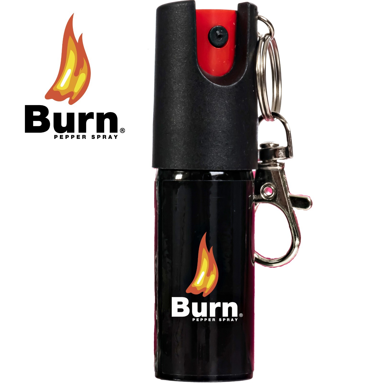 Lot of 6 BURN Pepper Spray 1/2oz Keychain Unit Safety Lock Self Defense Security