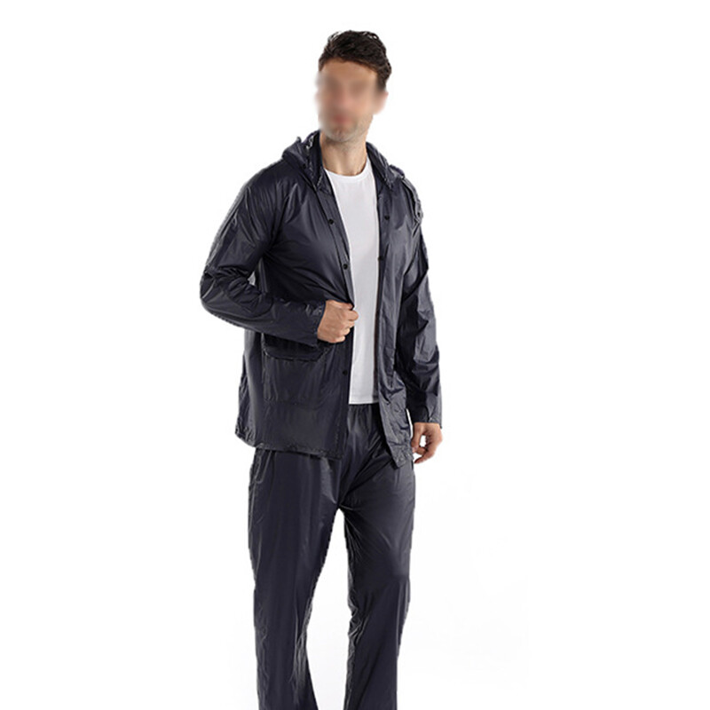 1 Set Rain Ponchos Hooded Protection Suits Outdoor Travel Pants Raincoat Split