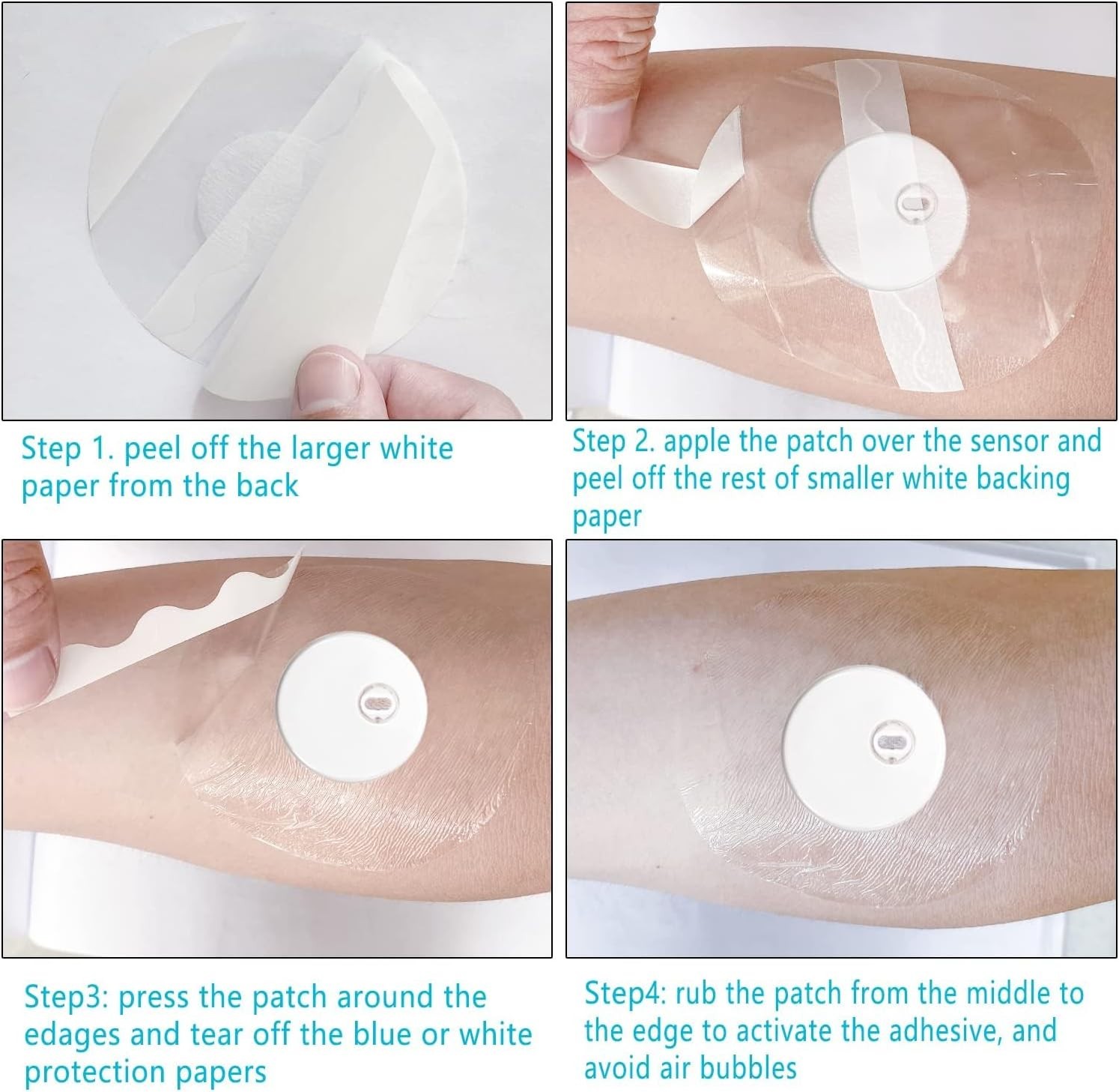 20 Count Hypoallergenic Libre 3 Sensor Covers – No Glue, Waterproof, 14 Days