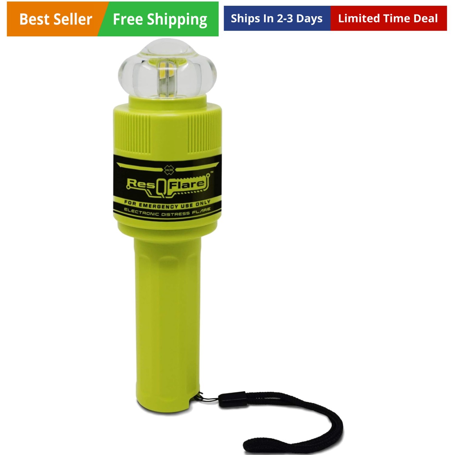 ResQFlare Electronic Distress E-Flare and Flag, USCG Approved Replacement for…