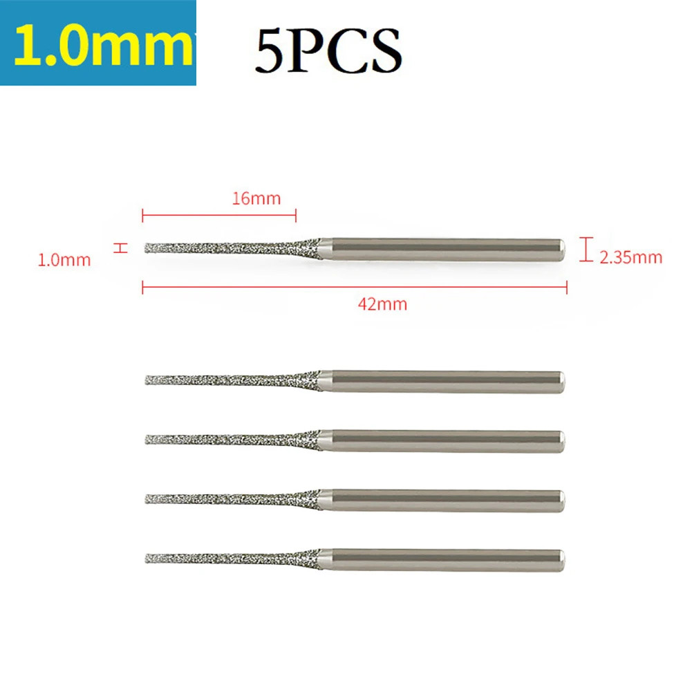 5pcs/set 0.8-2.5mm Drill Bits For Jade Jewelry Fiber Glass Porcelain Tile Drilli