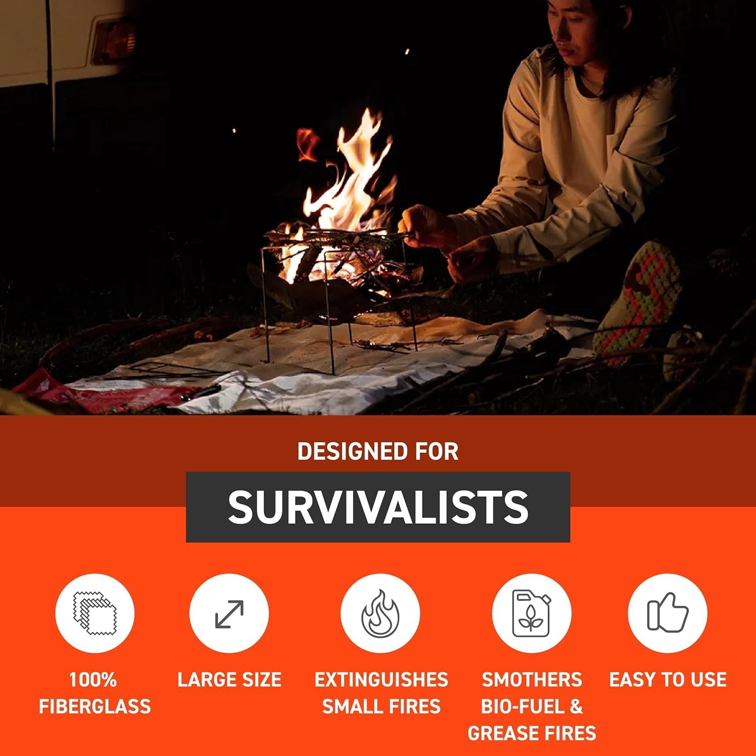 S.O.L. Survive Outdoors Longer Emergency Fire Safe Fire Blanket