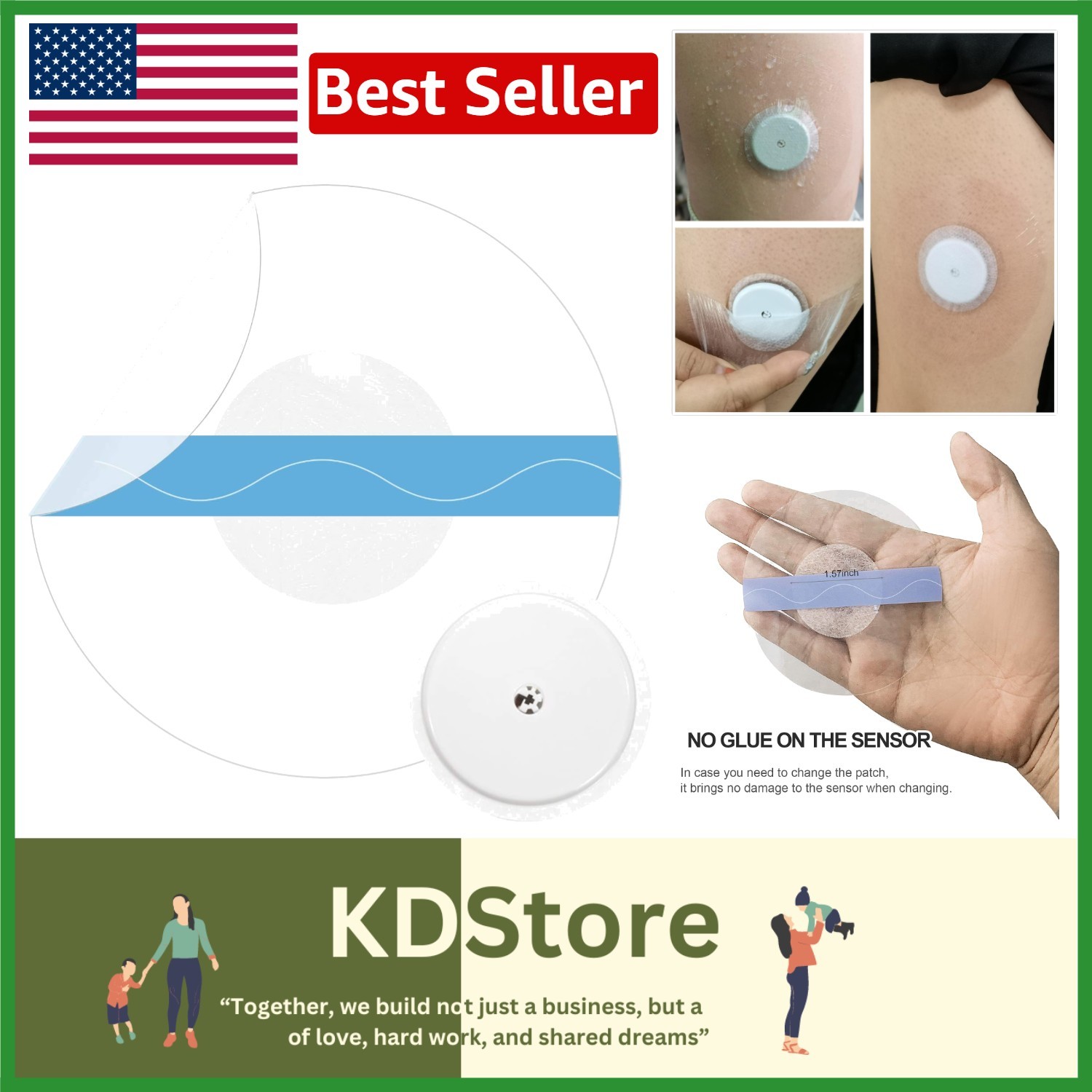 40-Pack Waterproof & Breathable Libre Sensor Patches – Up to 14 Days, No Glue…