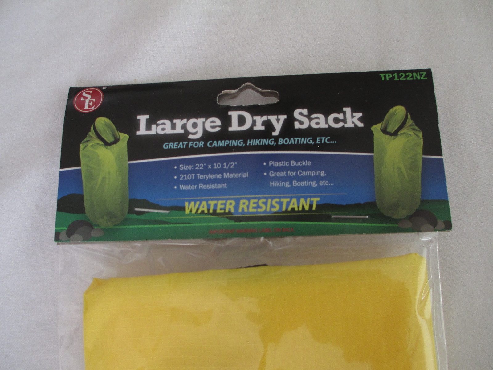 SE LARGE DRY SACK – WATER RESISTANT CAMPING / OUTDOOR BAG – 22 BY 10.5 INCHES