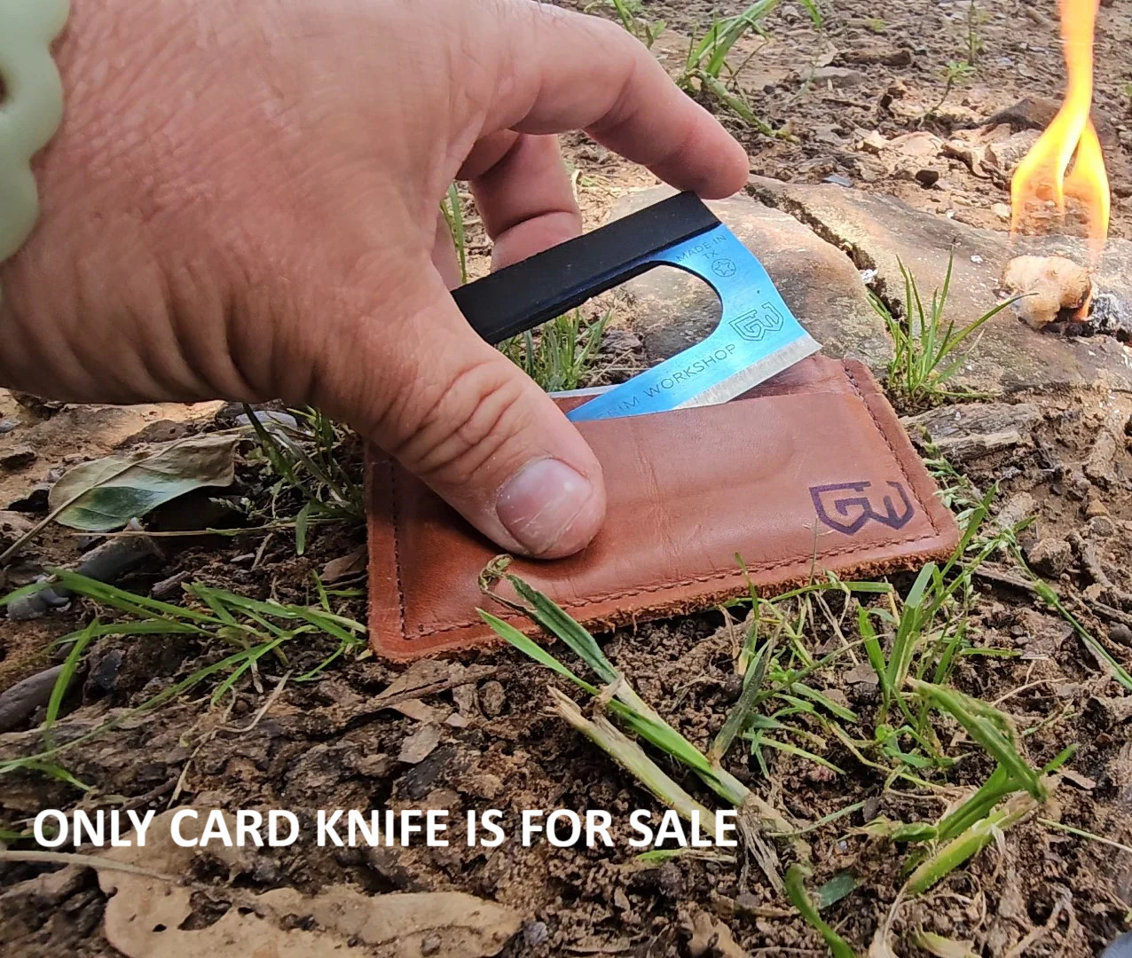Grim Workshop Firefly Blade Card Knife 1095HC Blade Chisel Grind w/Ferro Rod USA