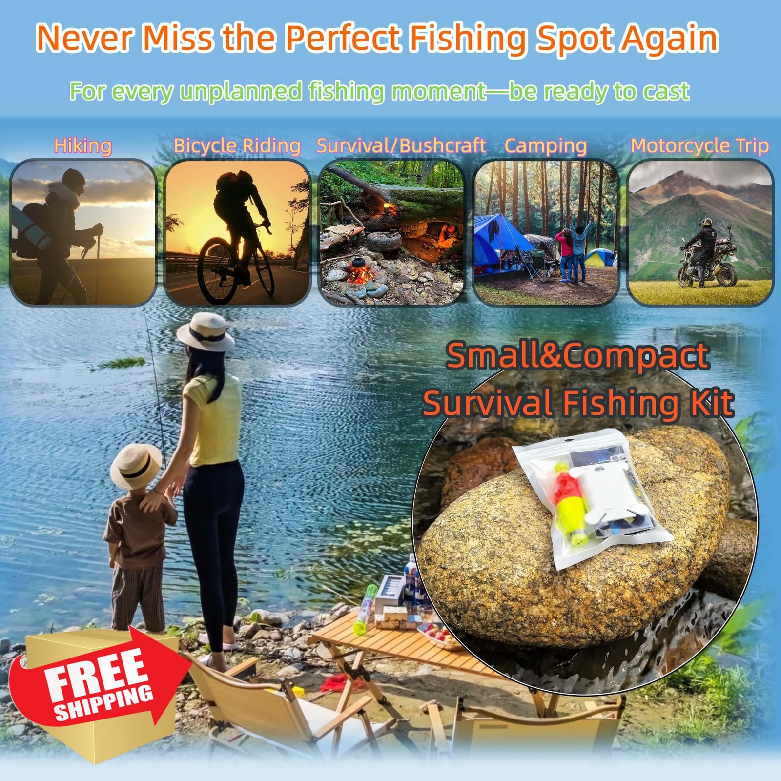 LoDinpo Mini Survival Fishing Kit 4pic