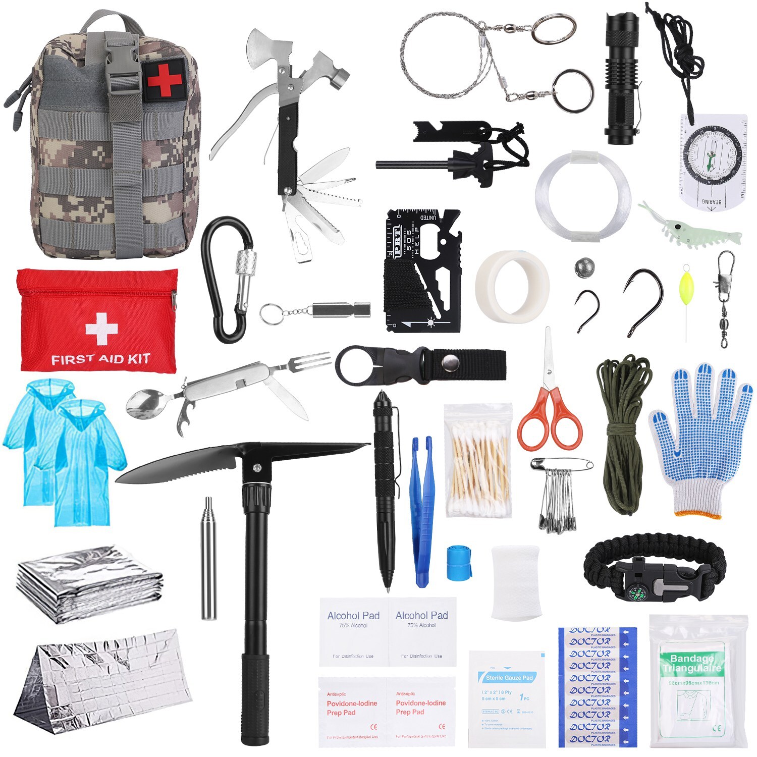 125PCS/set Emergency Survival Kit with Survival Gear tool first aid for Backpack