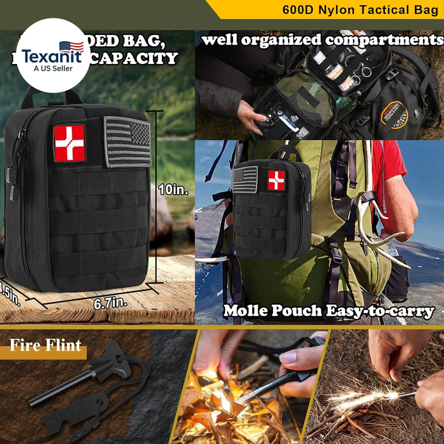 318 PCS Emergency Survival Kit, Survival Gear and Equipment First Aid Kit Med Su