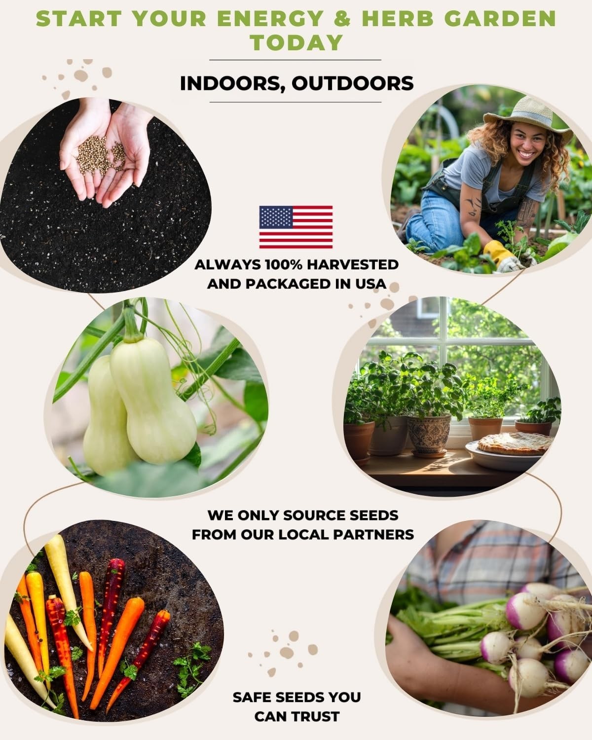 Ultimate Energy Seed Kit – 30 Calorie-Dense Veggies & Herbs – Non-GMO Heirloom S
