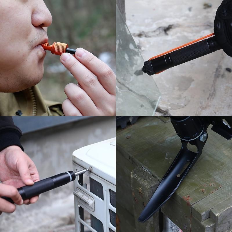 30-in-1 Survival Kit Portable Folding Shovel Multifunctional Camping Tool w/Case