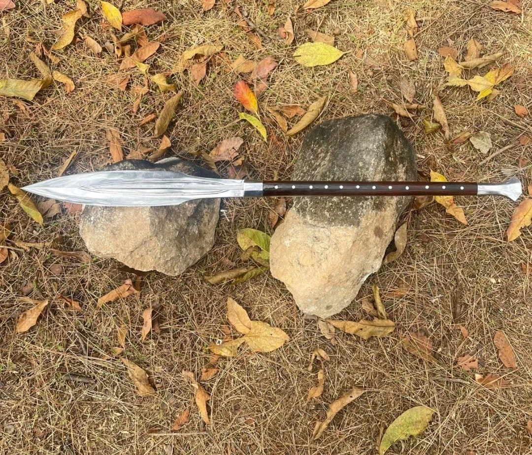 Handcrafted Viking Spear with Steel Blade – Tactical Hunting & Camping Ge