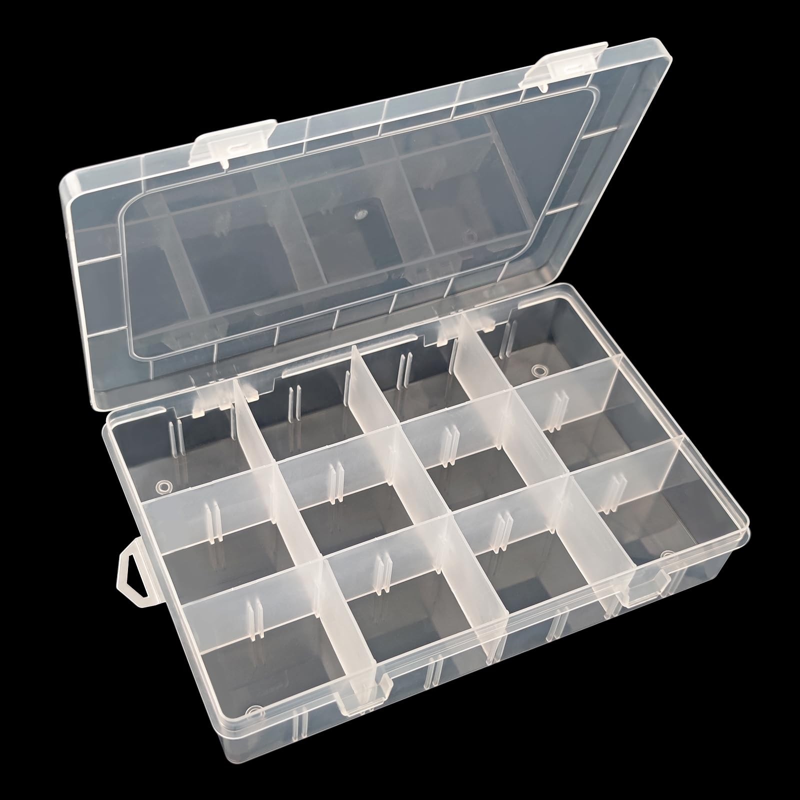 ZUFECY Small Fishing Tackle Box, 12 Clear 7.7 x 1.2 x inches, Transparent