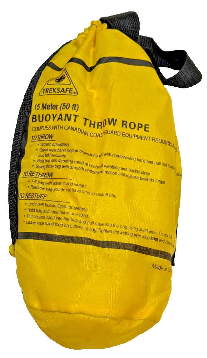 Treksafe Marine Safety Kit Bag w/ Navigation Light, Throw Rope, Bailer, Ponchos,