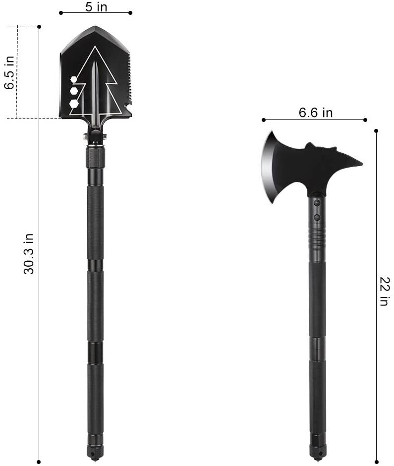 Survival Folding Shovel Ax Tomahawk Outdoor Tactical Emergency Gear Camping Tool
