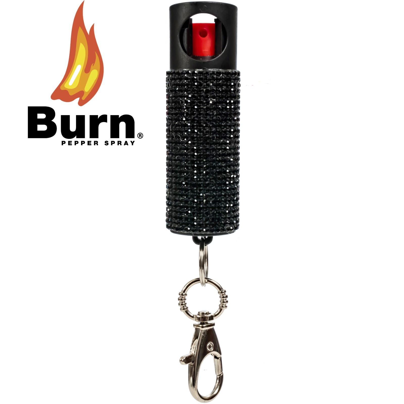 2 Pack BURN Pepper Spray 1/2oz Self Defense Keychain – Black Security Protection