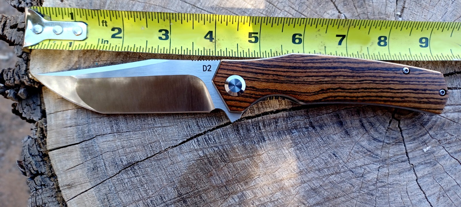 Sol Edge Sand Viper EDC Folding Knife, D2 Steel, Golden Sandalwood Perfect Gift