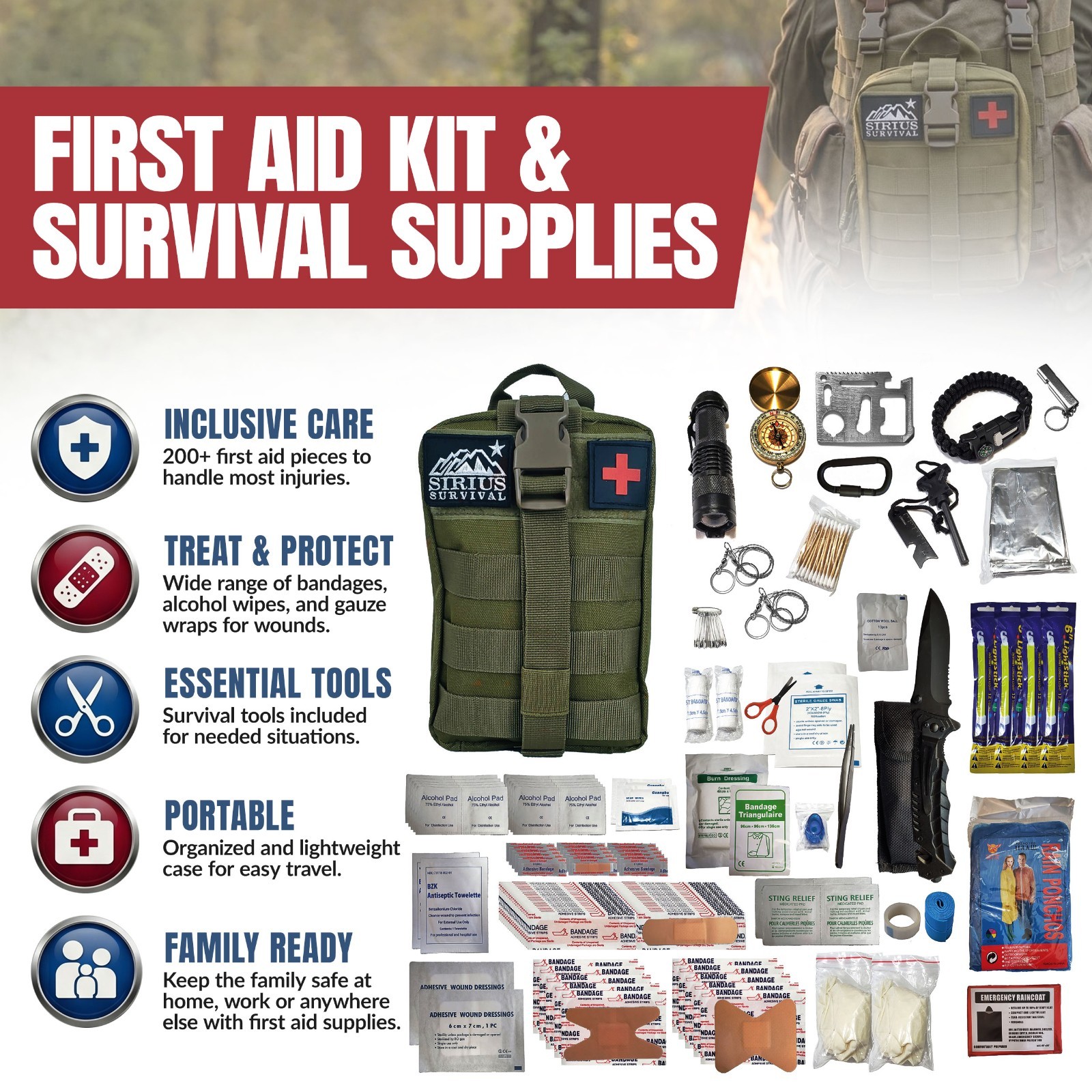 Survival Kit & Emergency Supplies for 2 People – 72 Hour Disaster Kit