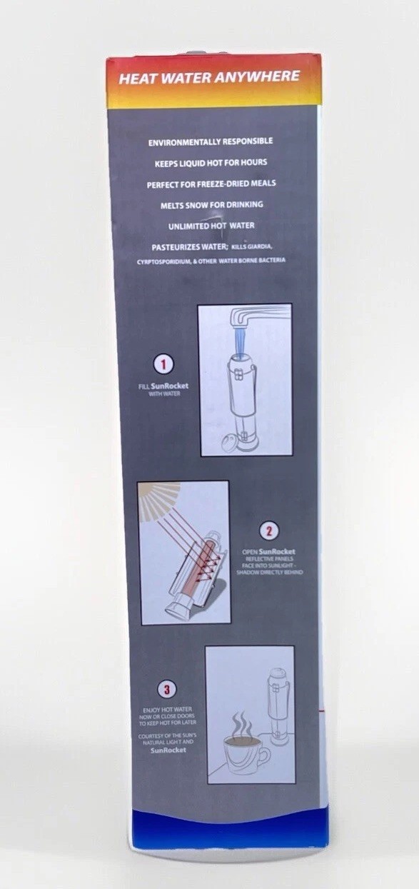 SUNROCKET Solar Water Heater Thermos Portable Outdoor Clean Hot Water Beverage