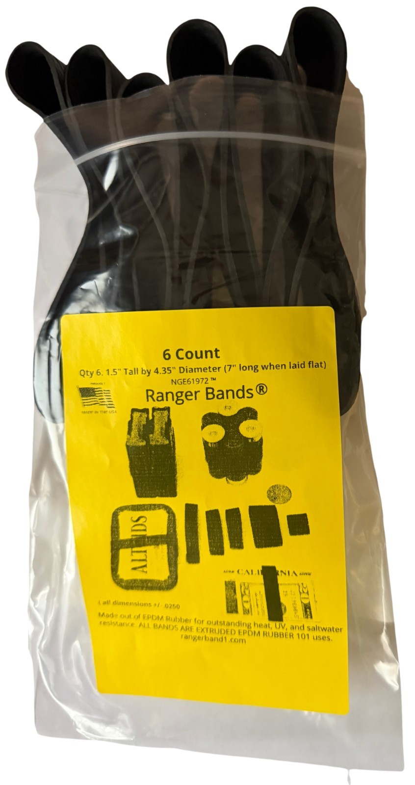 Ranger Bands® 6 XXX LG Heavy Duty EPDM Rubber Tactical Bands Survival Gear USA