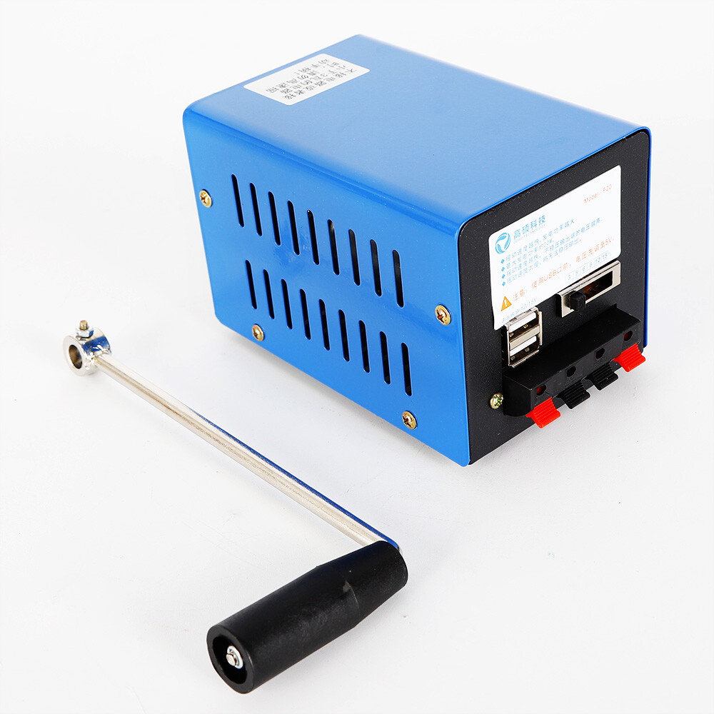 USB Hand Crank Emergency Dynamo Charger Generator Camping Portable Power Supply