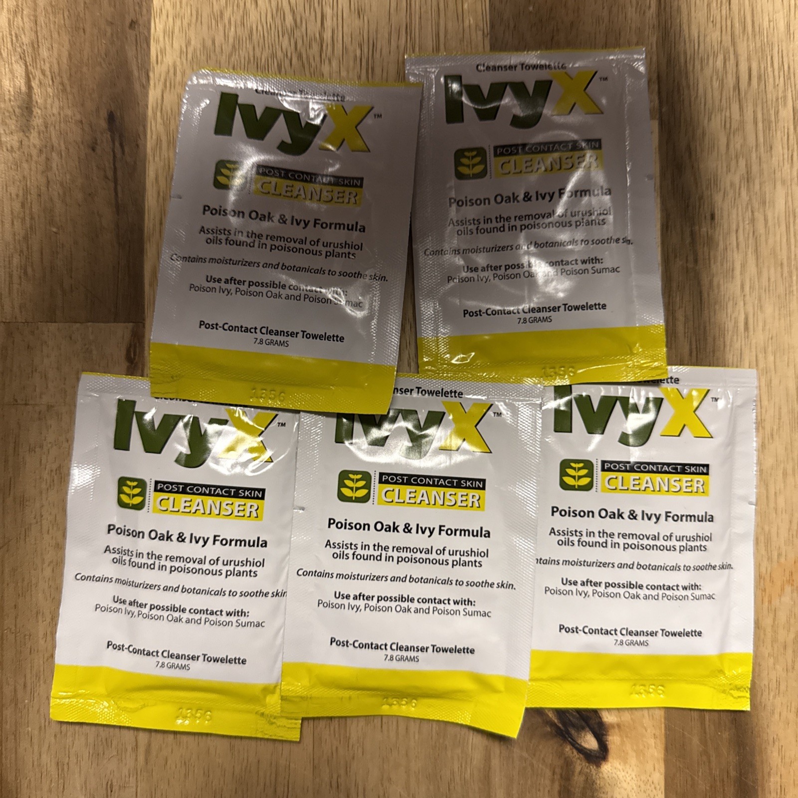 Ivy X -Poison Ivy and Oak Formula, Post Contact Skin Towelettes, 5 Single Packs