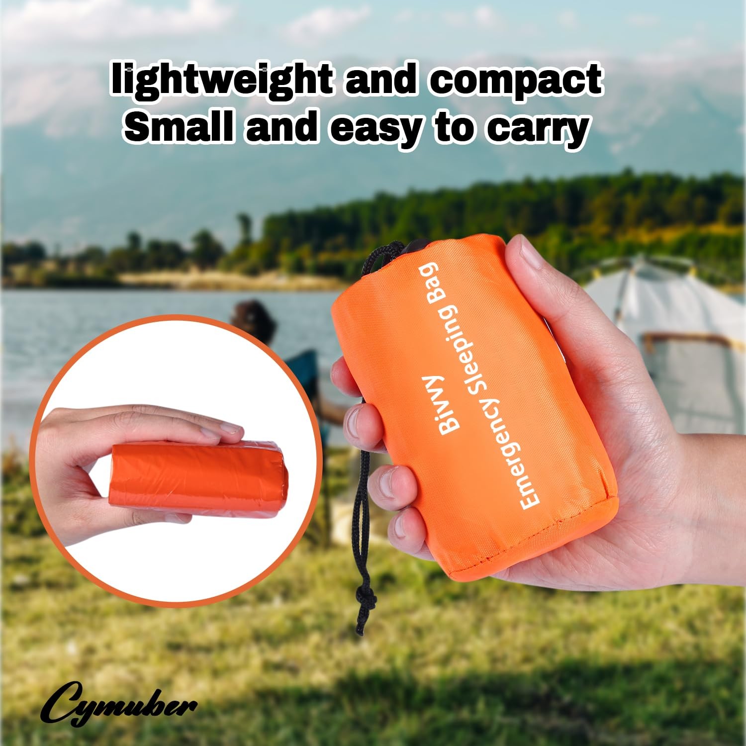 Emergency Sleeping Bag Survival Bag, Cymuber Portable 2 PACK, Orange