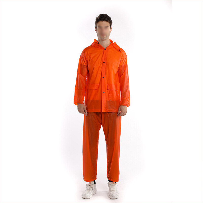 1 Set Rain Ponchos Hooded Protection Suits Outdoor Travel Pants Raincoat Split