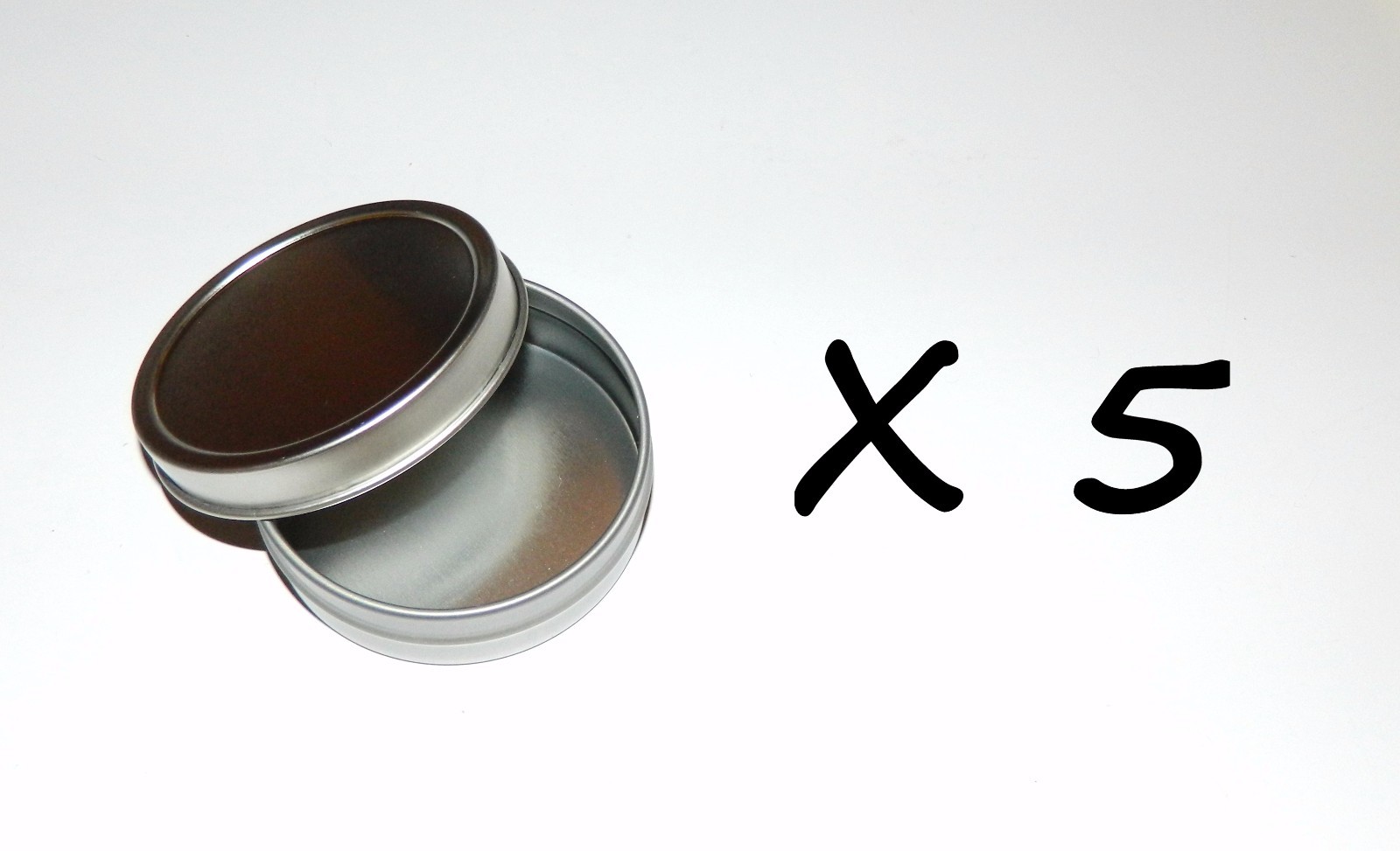 5 X 2 oz Round Shallow Survival Tin Can With Slip Top Lid – Can Be Used 4 Crafts