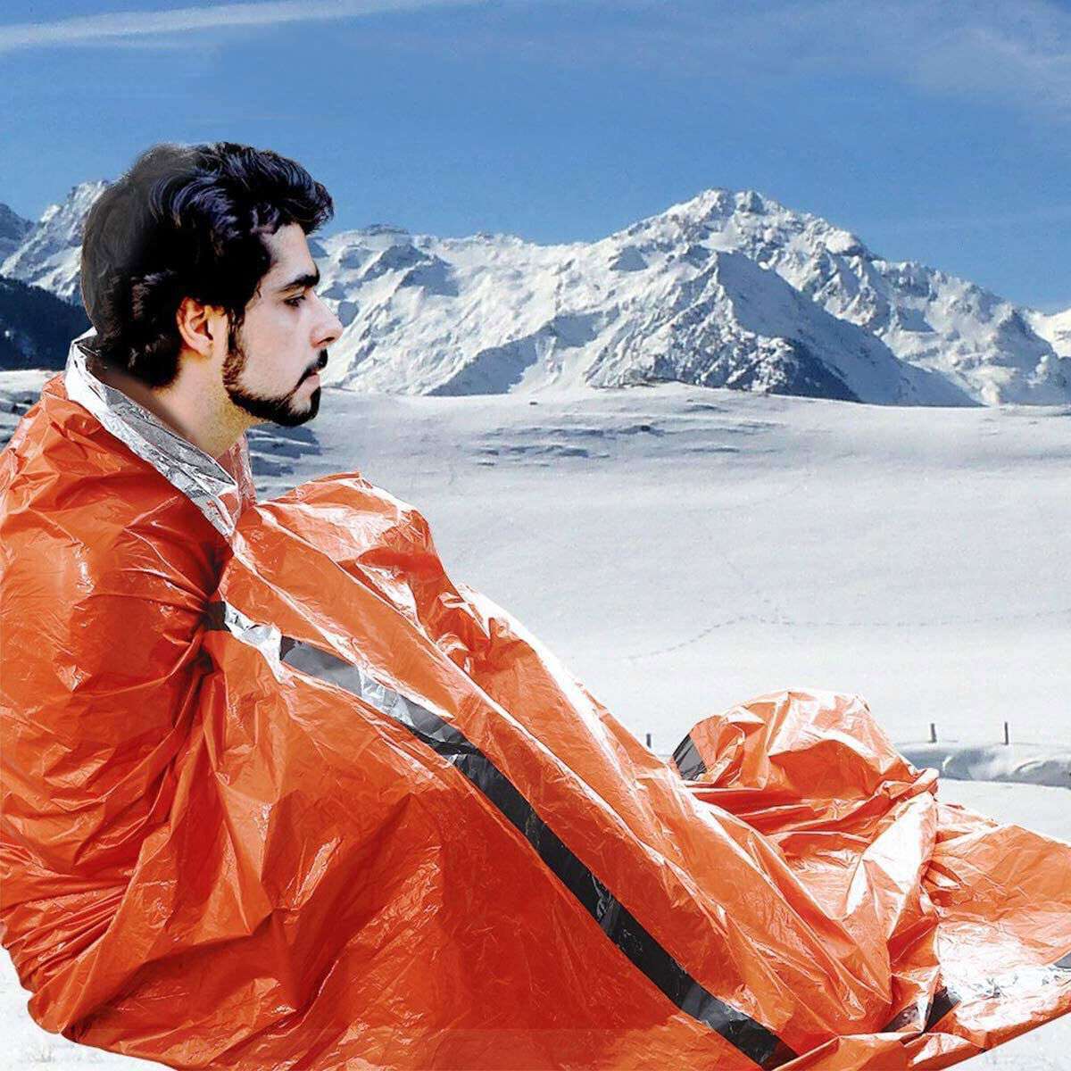 1-2 Pack Emergency Sleeping Bag Outdoor Camping Gear For Hiking Survival Thermal