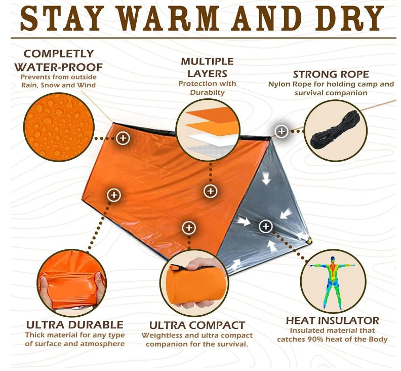 Life Tent Emergency Survival Shelter – 2 Person Emergency Tent – Use as Survival