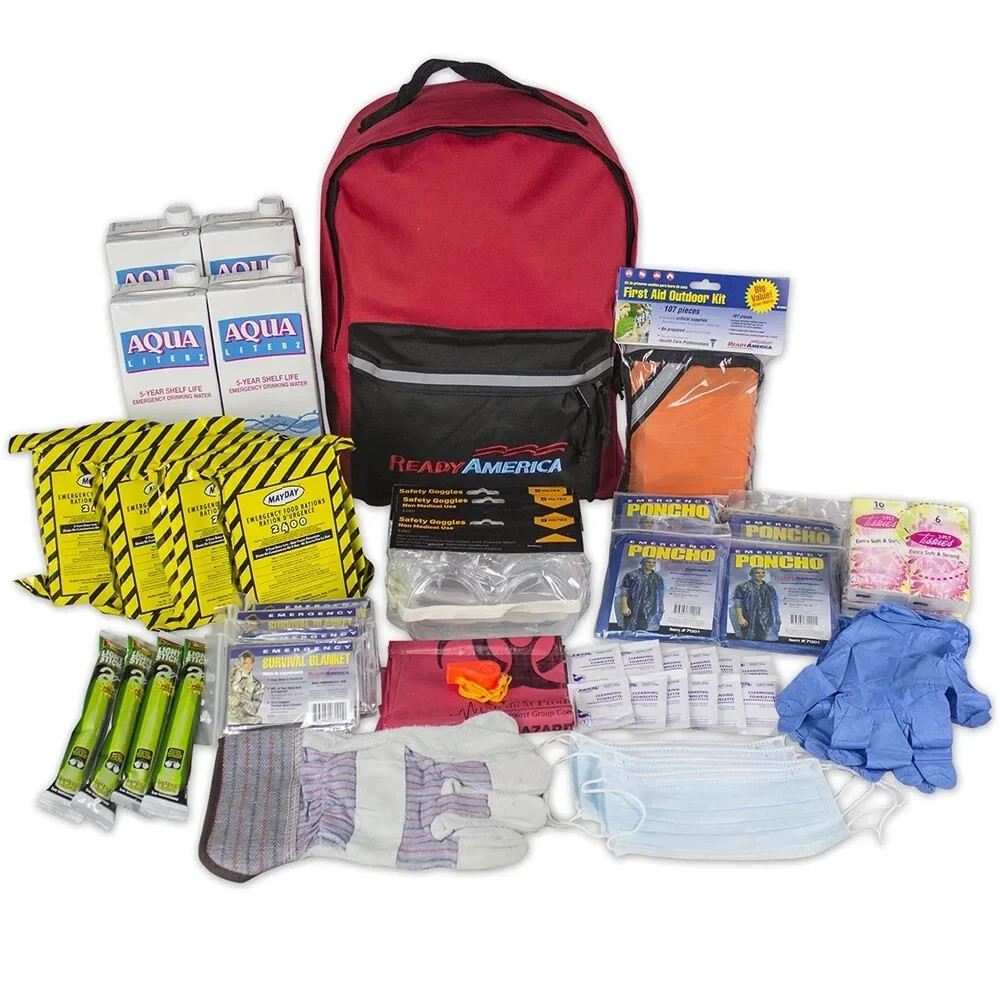 Ready America 70380 Survival Kit 4-Person 3-Day – No Food/Water, Gear Only
