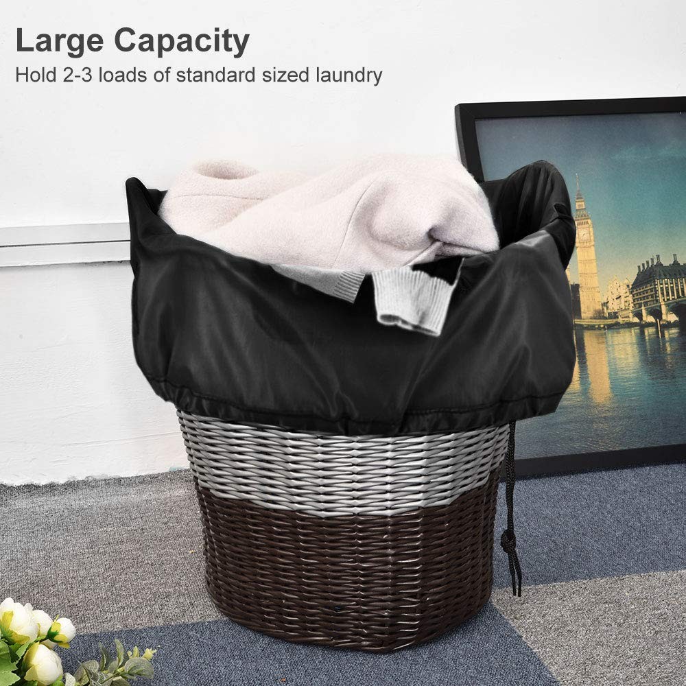 2 Pack Heavy Duty Large Laundry Bags 28 x 45 Inch Black Hamper Storage Set