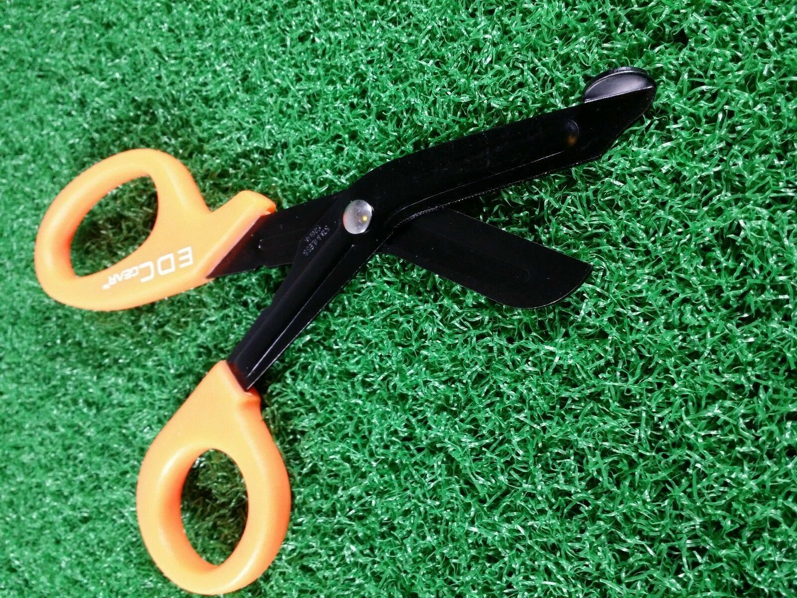 1st Aid Rescue Scissors EDC Stainless Steel Serrated Cutting Edges Orange Handle