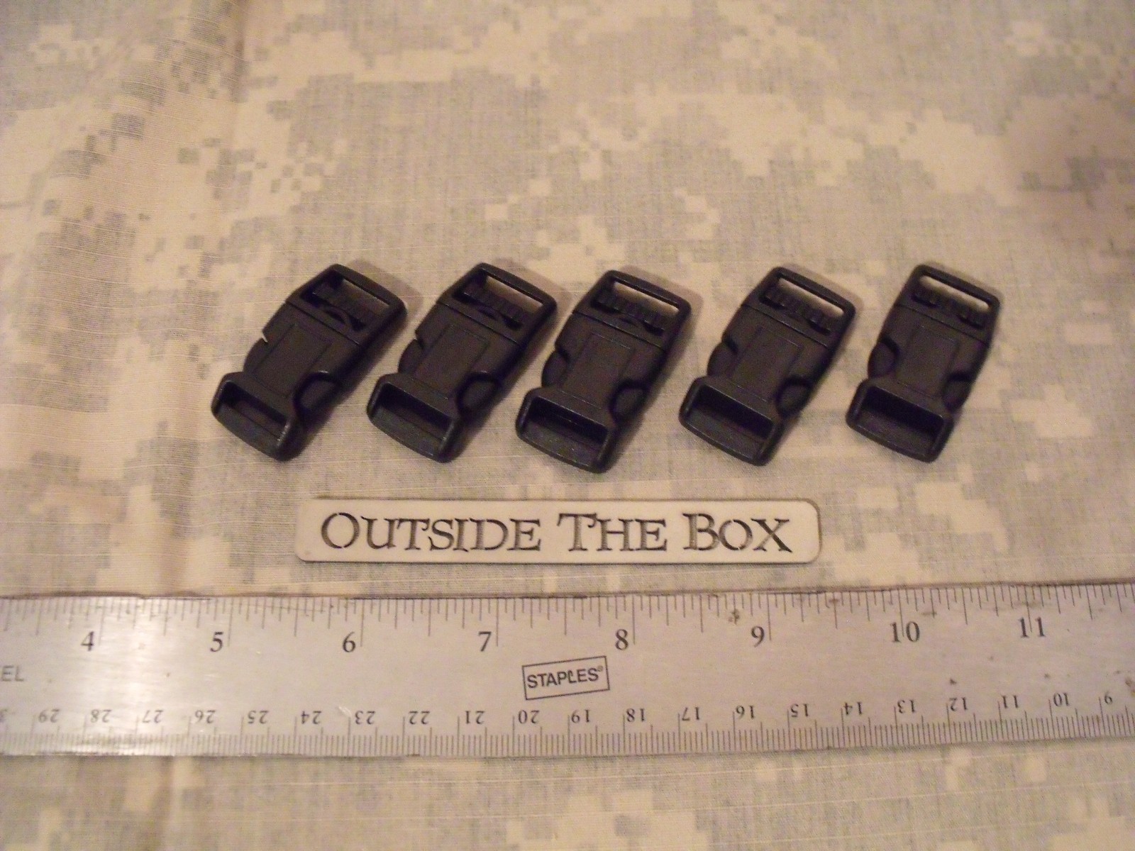 LOT of (5) 5/8″ Side Release Buckle w/Handcuff Key , Black, ABS Plastic