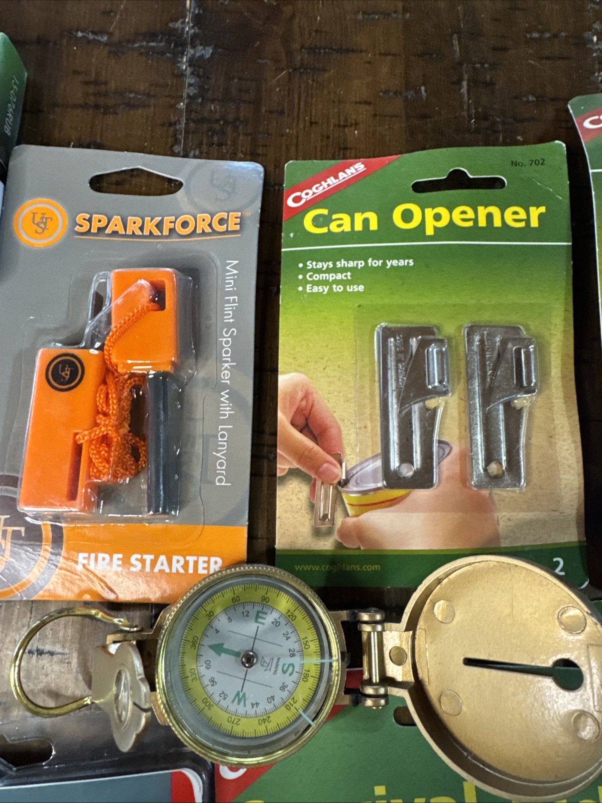 Camping Survival Kit Lot – Maglite, 2 Knives, Compass, First Aid, Fire Starter
