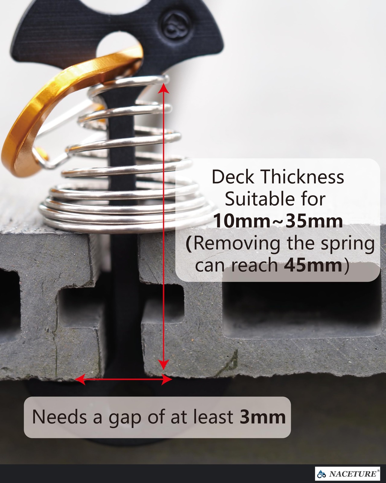Deck Anchors Pegs with Carabiners Tie Down Anchor Rope Black Outdoor Set