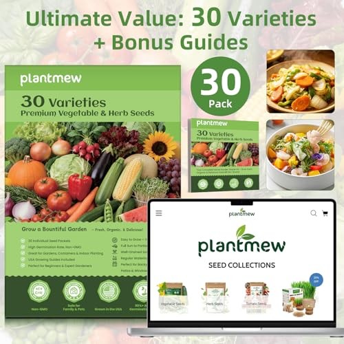 【Seed Vault】 Heirloom Vegetable Seeds Planting Kit – 15,000+ Non-GMO Seeds for