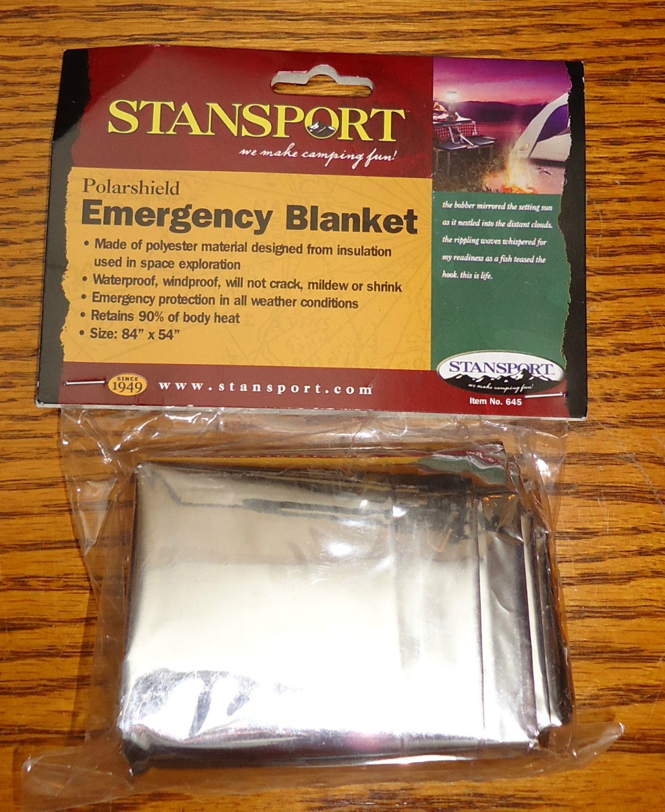 STANSPORT POLARSHIELD POLAR HEAT SHIELD EMERGENCY BLANKET WATERPROOF WINDPROOF