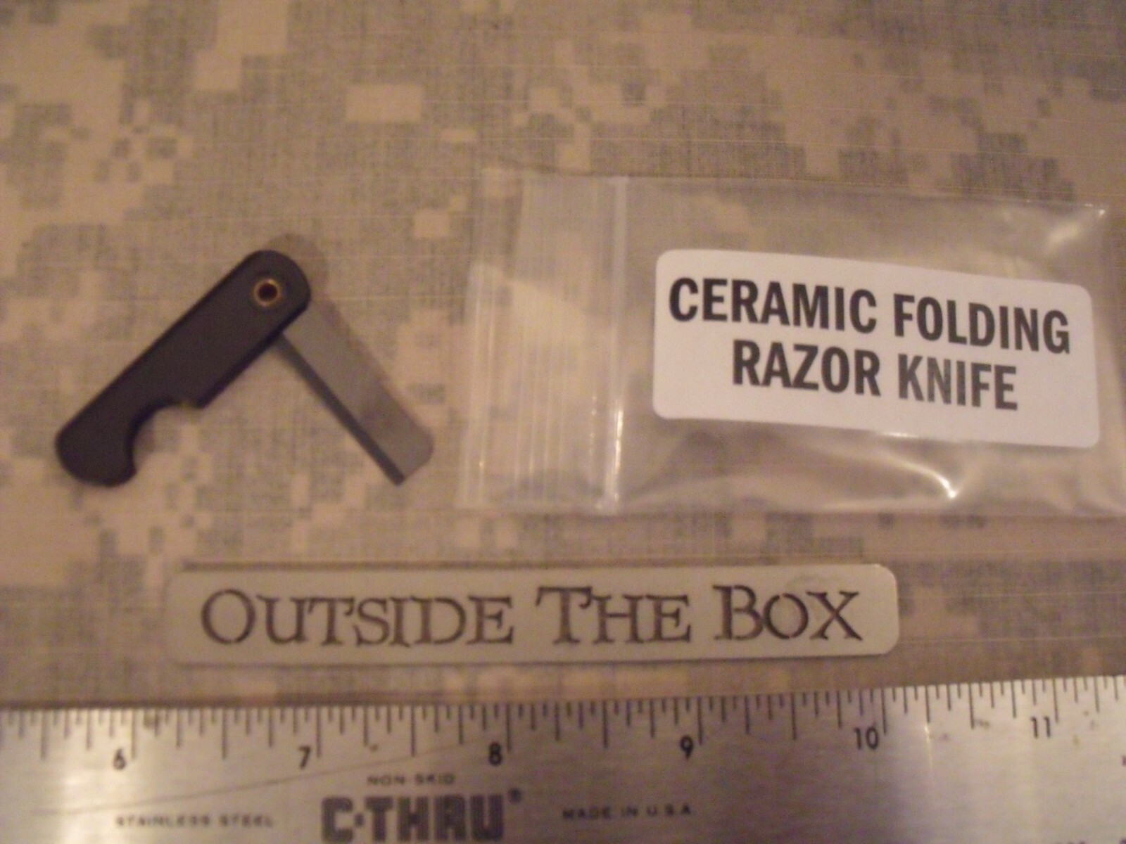 Emergency/Survival: Ceramic Folding Razor Knife, Covert, E&E, VERY Sharp!