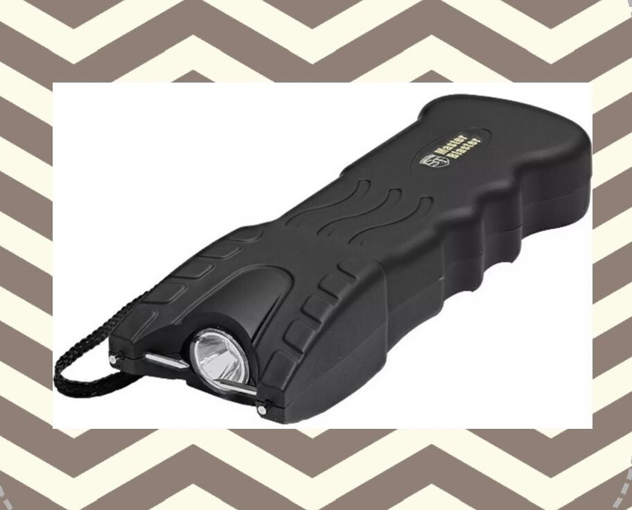 MASTER BLASTER POLICE Defense Black Stun Gun Rechargeable LED FLASHLIGHT SAFETY