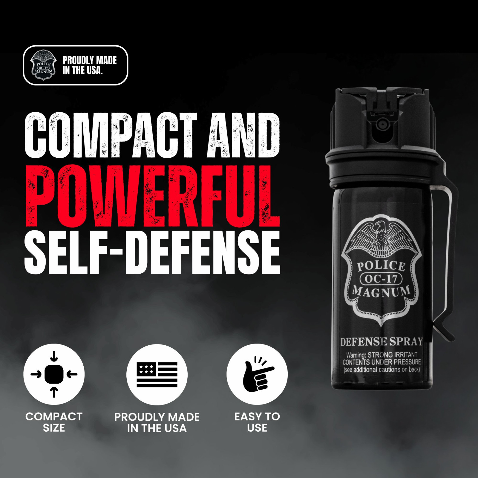 Police Magnum Pepper Spray 2 PCK 2oz Stream Flip Top Belt Clip Self Defense OC