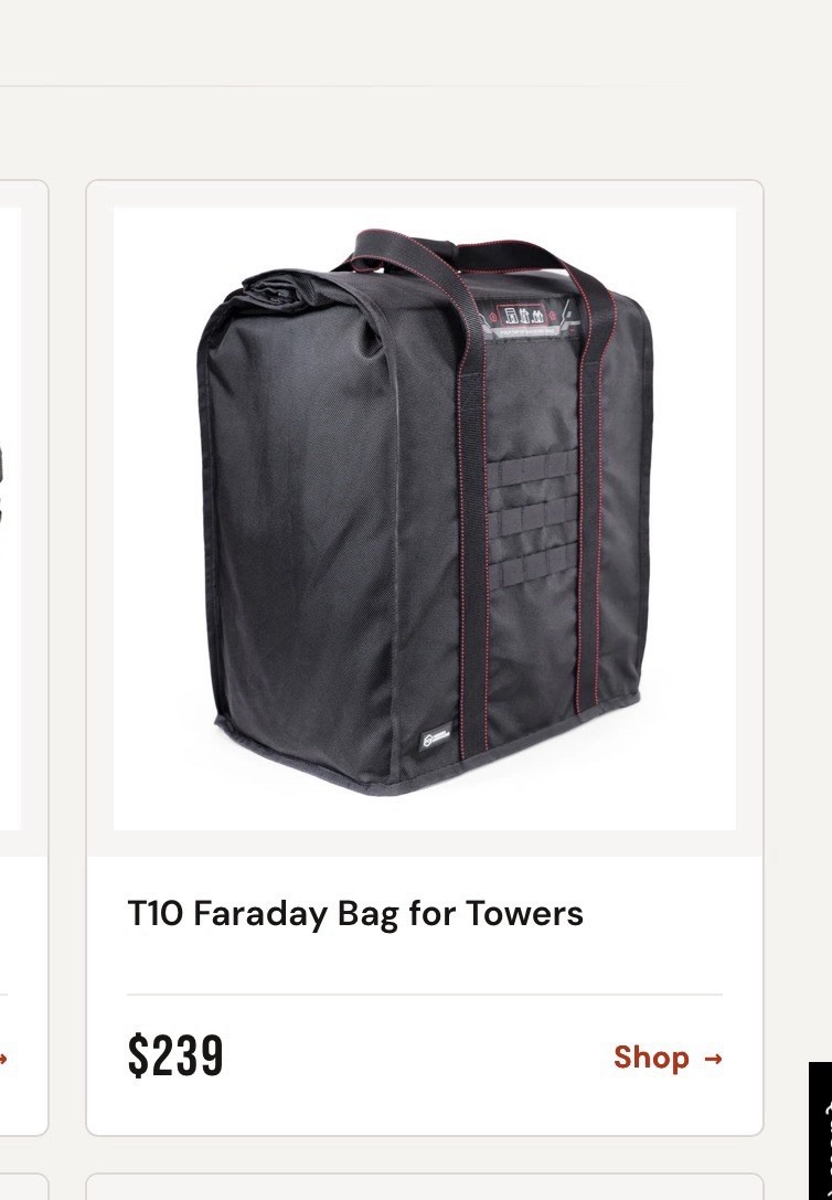Mission Darkness T10 Faraday Bag for Towers, EMP Bag