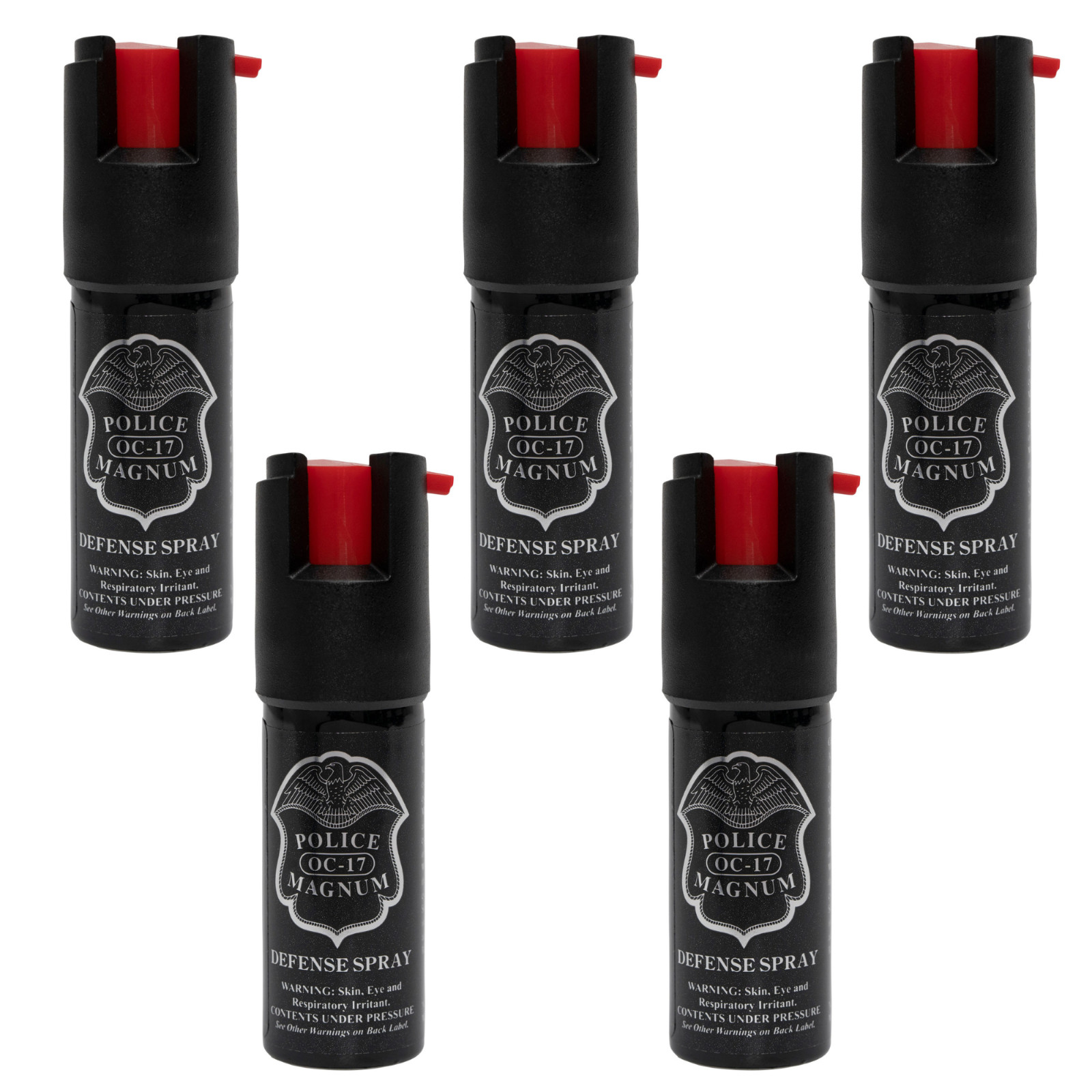 Police Magnum mini pepper spray self defense safety 5 PACK 1/2 oz Twist Locks